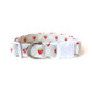 Gray Strawberries Dog Collar - Handmade by Kira's Pet Shop
