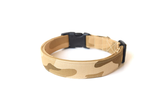 Tan Desert Camouflage Dog Collar - Handmade by Kira's Pet Shop