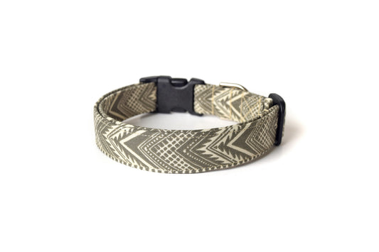 Tan Southwest Chevron Dog Collar - Handmade by Kira's Pet Shop