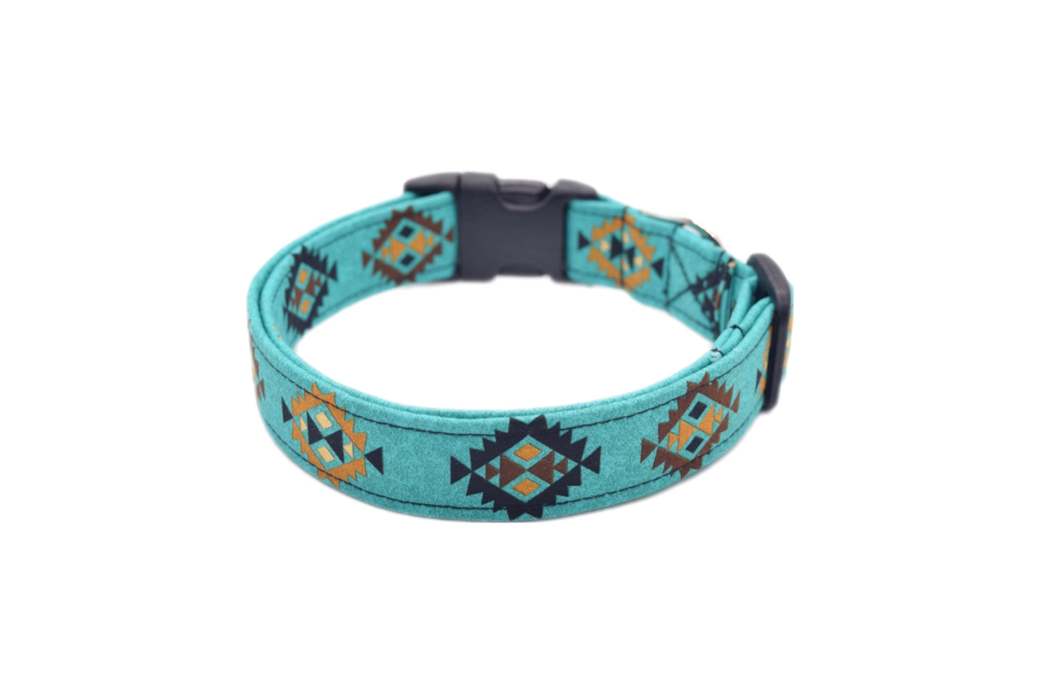 Teal Southwest Tribal Dog Collar - Handmade by Kira's Pet Shop