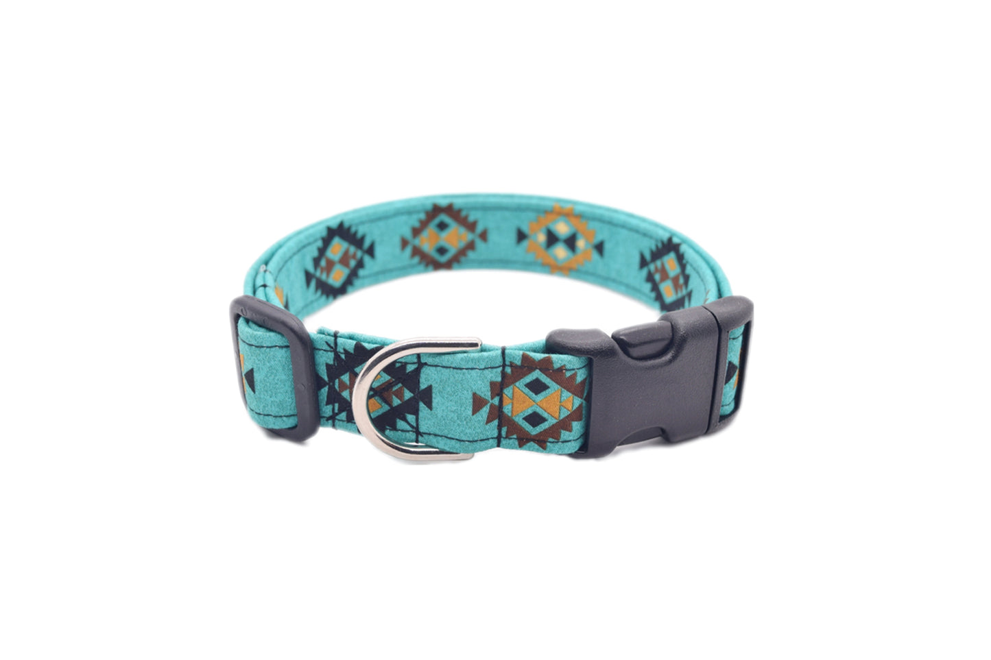 Teal Southwest Tribal Dog Collar - Handmade by Kira's Pet Shop