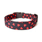 Black & Red Valentine's Day Hearts Dog Collar